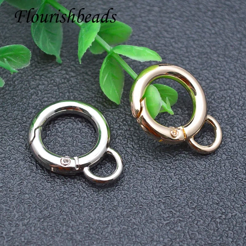 Smooth High Quality Nickel Free Spring Clasp with Hoop Round Carabiner Keychains Dog Chain Buckles Connector Accessories