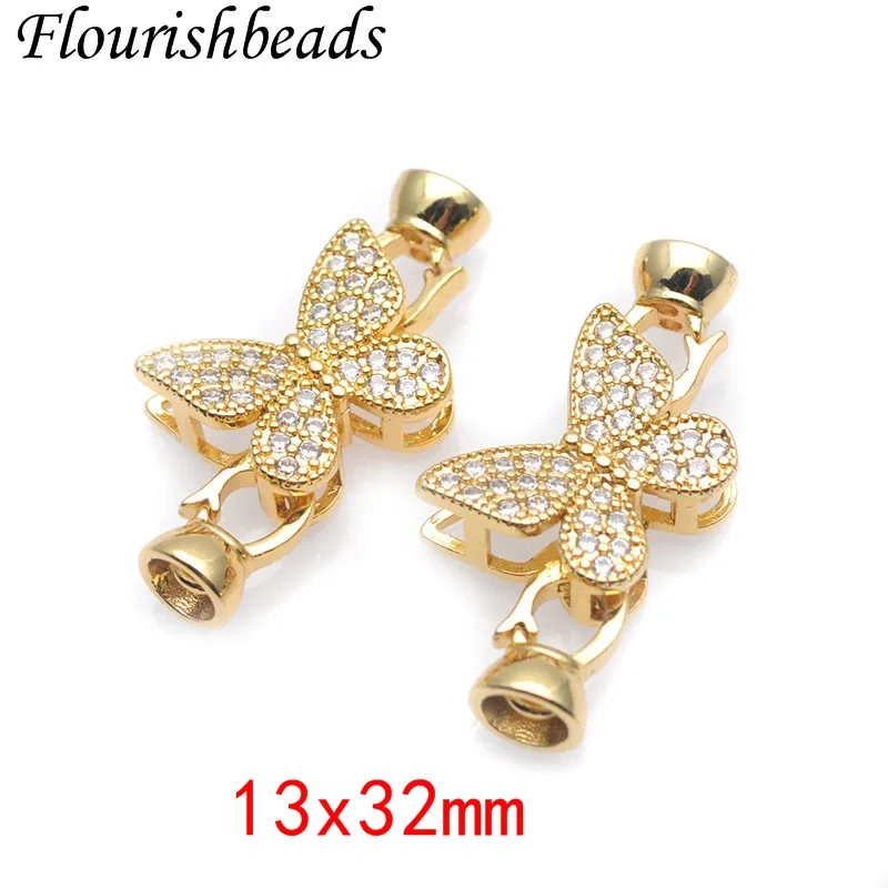 10pcs/lot High Quality Fastener Clasps Connectors Necklace Accessories Paved CZ Beads for Fashion Jewelry Making  Supplies
