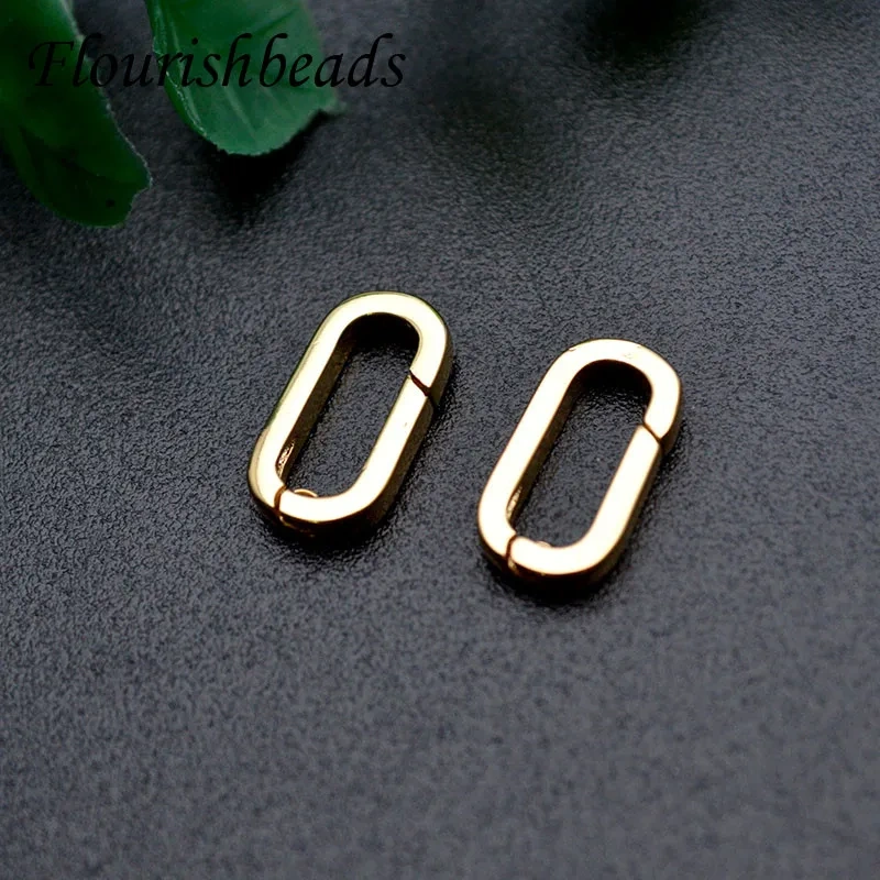 10pcs/lot Snap Oval Shape Spring Clasps Hooks Gold Silver Plated for DIY Keychain Neckalce Bracelet  Jewelry Making Supplies