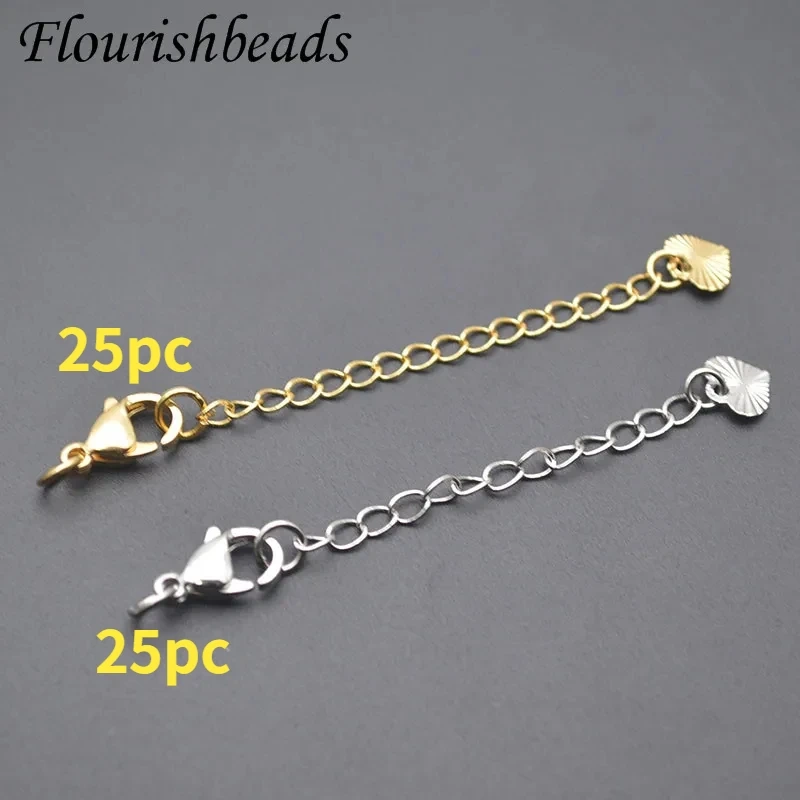 50pcs/lot Metal Extended Extension Tail Chain Lobster Clasps Connector For DIY Jewelry Making Findings Bracelet Necklace