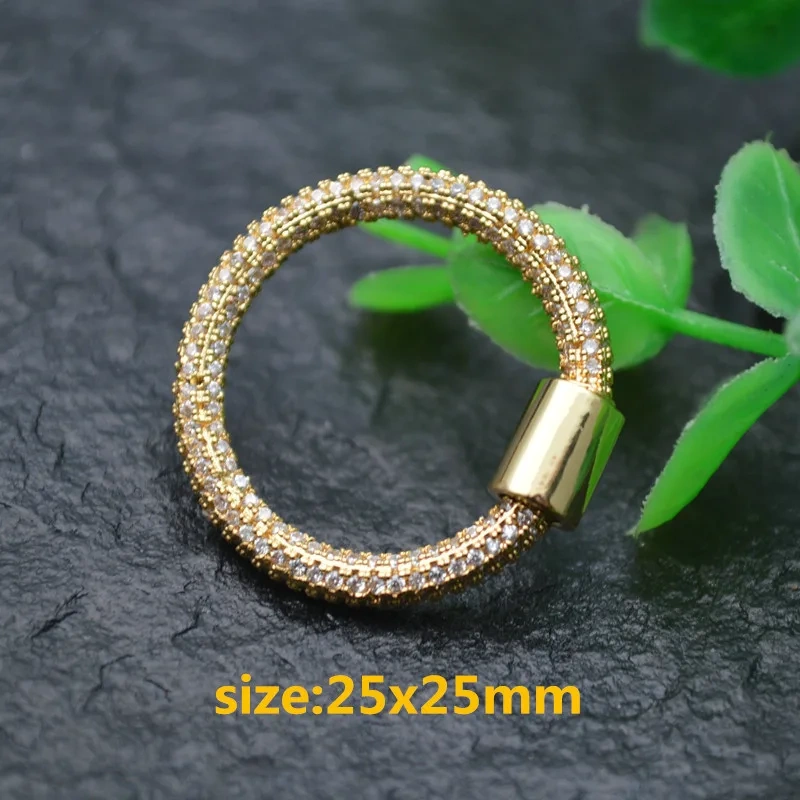 Gold Color Oval Carabiner Clasps / Pendant Supplies DIY Zircon Beads Lobster Screw Clasps Accessories Jewelry Making Components