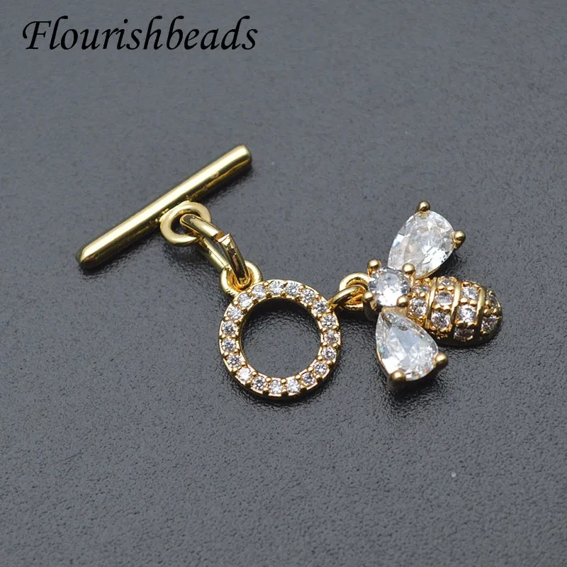 High Quality Bee Shape O Toggle Clasps  Clasp  Gold Silver Color Nickel Free for Pearl Bracelet Necklace Jewelry Making