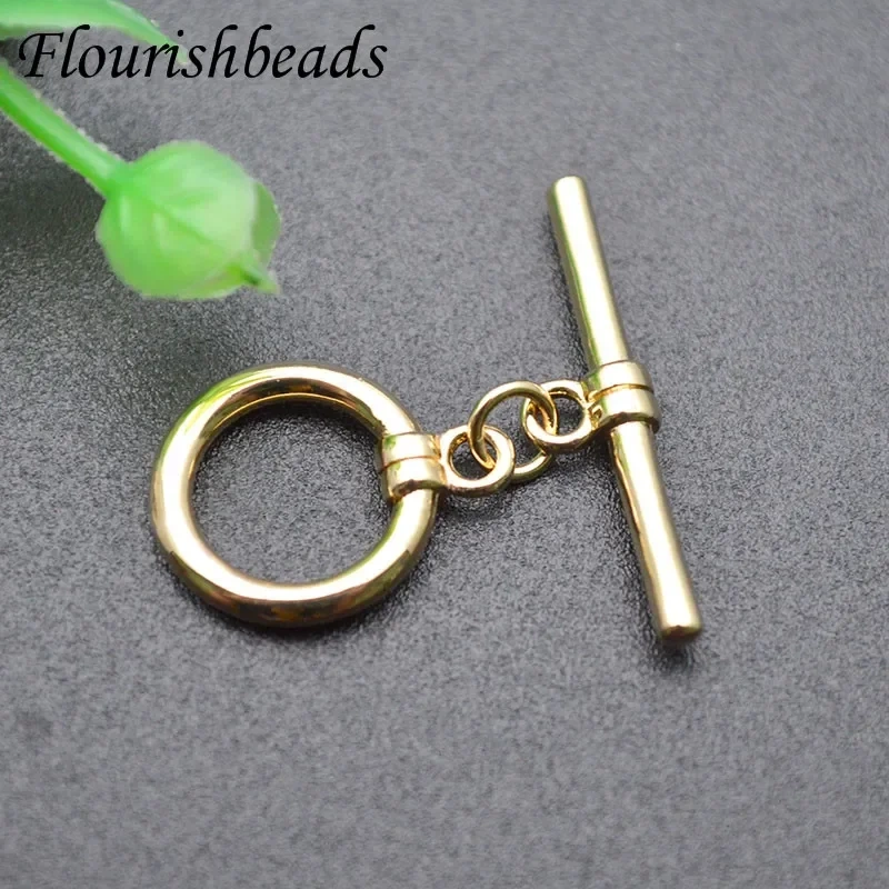 20set/lot Real Gold Plated Smooth High Quality OT Clasps Connectors for DIY Necklace Accessories Jewelry Findings