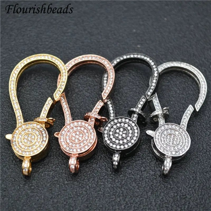 50mm Big Size Lobster Clasps  Fasteners DIY Jewelry Makings Necklace Bracelet Chain Accessory Supplies CZ Zircon Beads