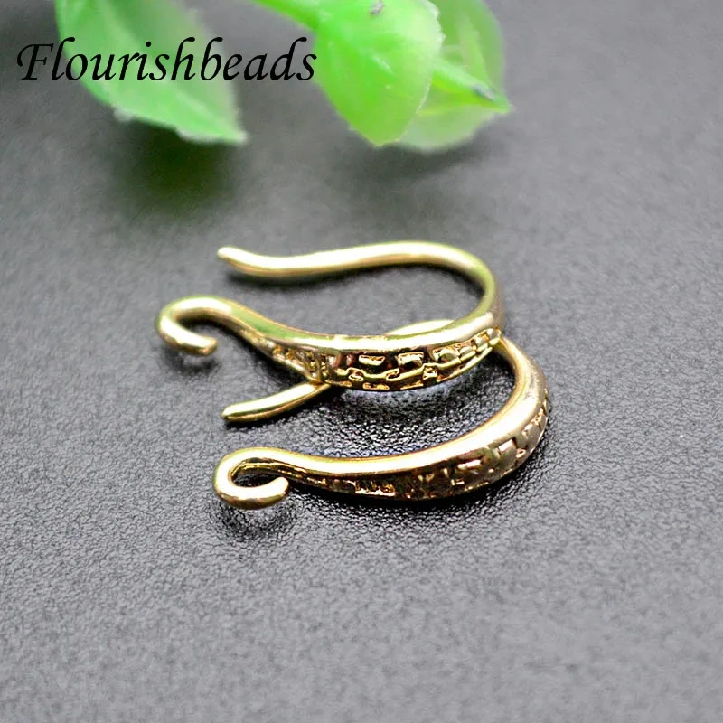 Wholesale 100pcs Gold Color Plating Metal Dangle Earrings Hooks  Anti-rust DIY Woman Jewelry Making Components