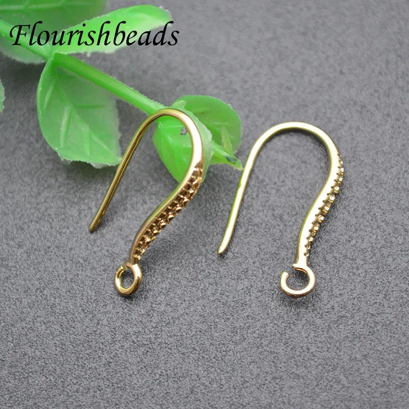 50pcs Anti-fading Real Gold Plating  Color Remain Earring Hooks Jewelry Findings DIY Jewelry Making Accessories