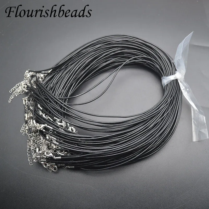 2mm Thickness Black Leather Cord Necklace Chains 16 Inch 24inch  for Women Men DIY Jewelry Making Accessories 100pcs