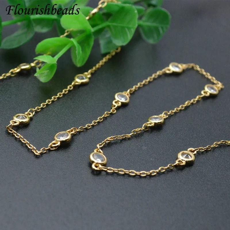 High Quality Anti-Rust Real Gold plating Chains DIY Necklace Bracelet Metal Link Craft Materials Women's Jewelry Making Supplies