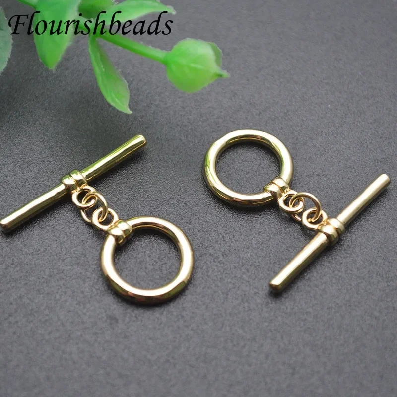 20set/lot Real Gold Plated Smooth High Quality OT Clasps Connectors for DIY Necklace Accessories Jewelry Findings