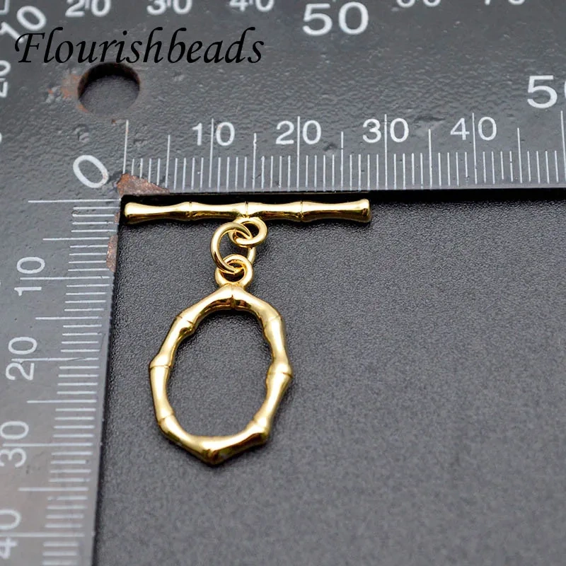 Wholesale 20Set Gold Color Plated Brass Bracelet OT Toggle Clasps High Quality Diy Jewelry Making Findings Accessories