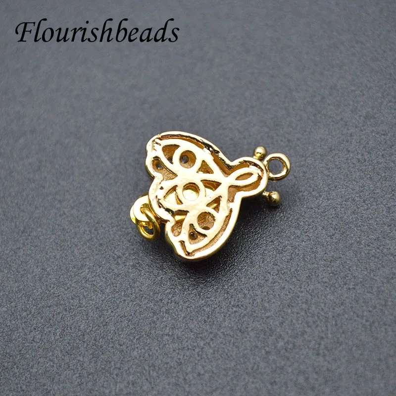 Nickle Free CZ Beads Paved  Bee Butterfly Shape Clasps Connector for DIY Jewelry Making Supplies 10pcs/lot
