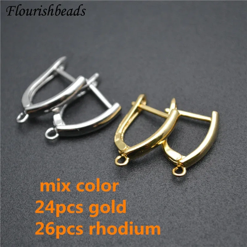 50pc/Lot Nickle Free Anti-rust Real Gold Plating Metal Earring Hooks Women DIY Jewelry Making Components High Quality Supplies