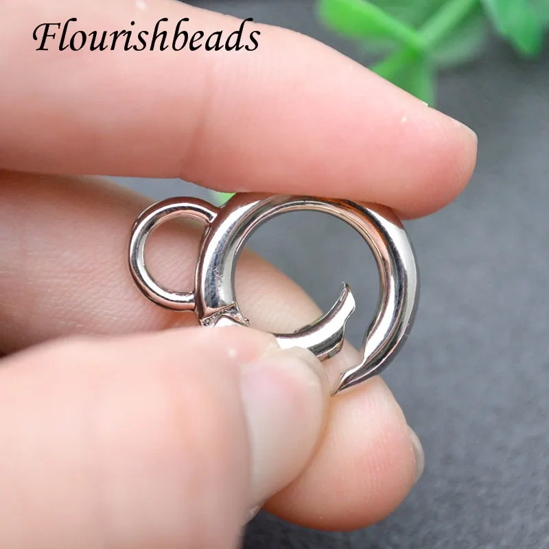 Smooth High Quality Nickel Free Spring Clasp with Hoop Round Carabiner Keychains Dog Chain Buckles Connector Accessories