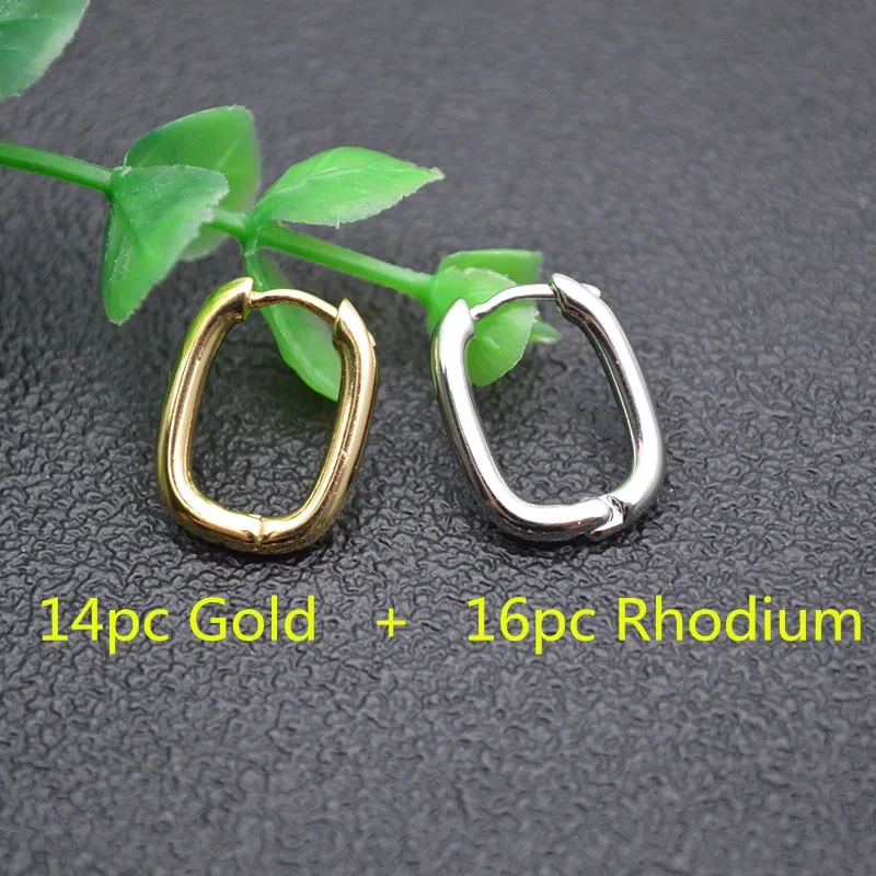 30pcs Anti Rust Square shape Ear Hooks Real Gold Plating Earring Connector High Quality DIY Earrings Jewelry Making Components