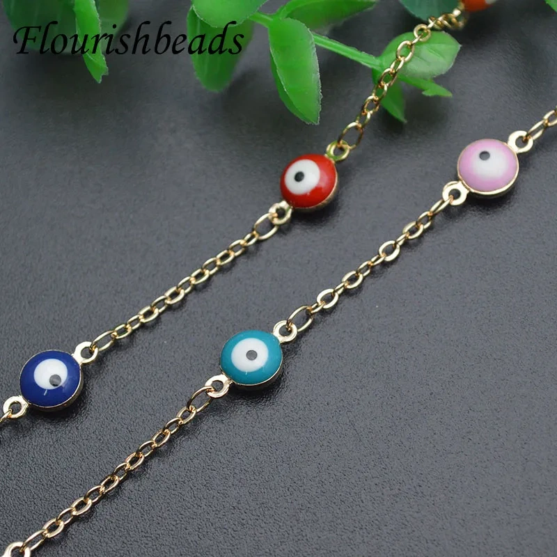 5 Meter Gold Color Devil's Eyes Pearl Chains for Jewelry Making Diy Accessories Fashion Design Women's Neck Chain