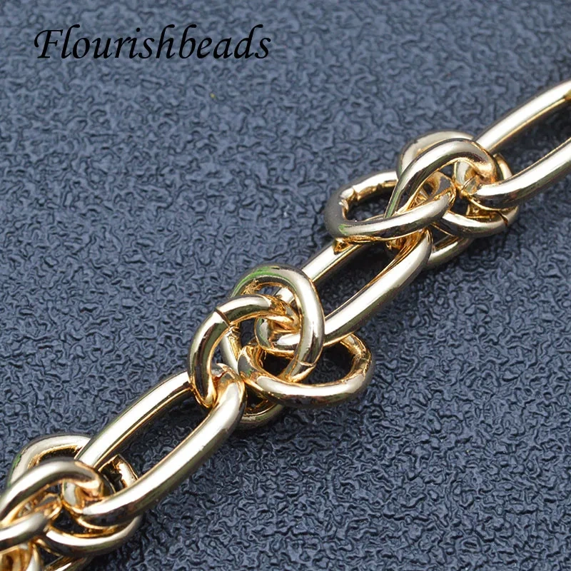 10 Meter Metal Gold Plating Nickel Free Knot Shape Chains 9x18mm for DIY Necklace Bracelet Jewelry Making