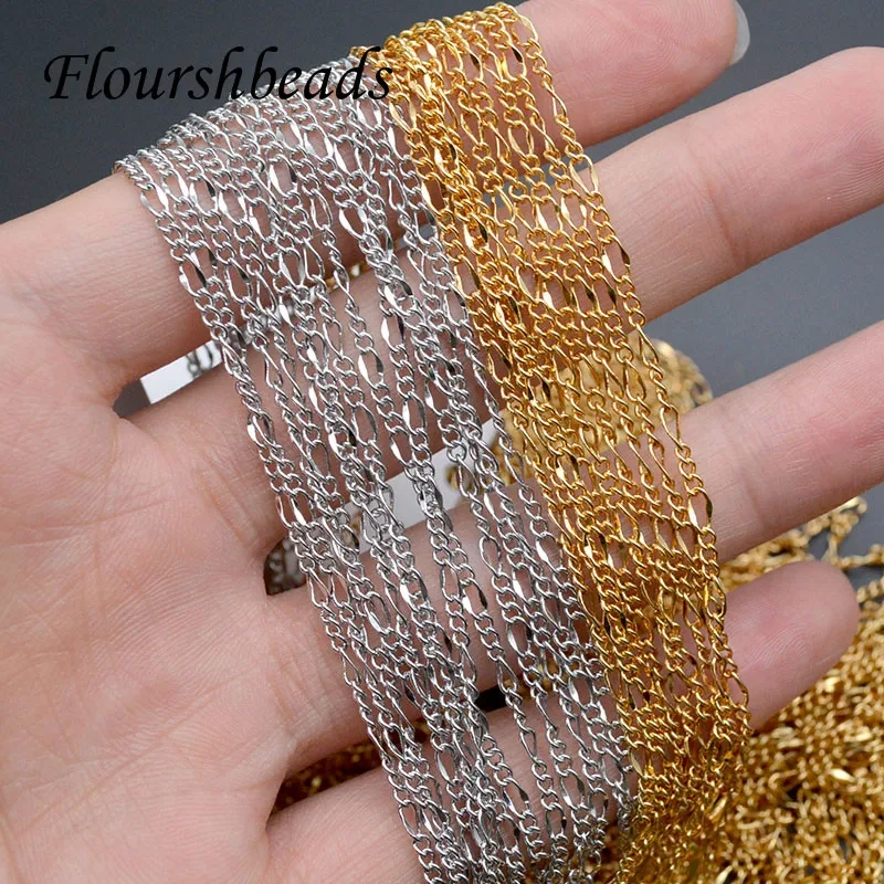 Real Gold Rhodium Plating Necklace Chains 44cm Length DIY Woman Men Charm for Jewelry Making Supplier