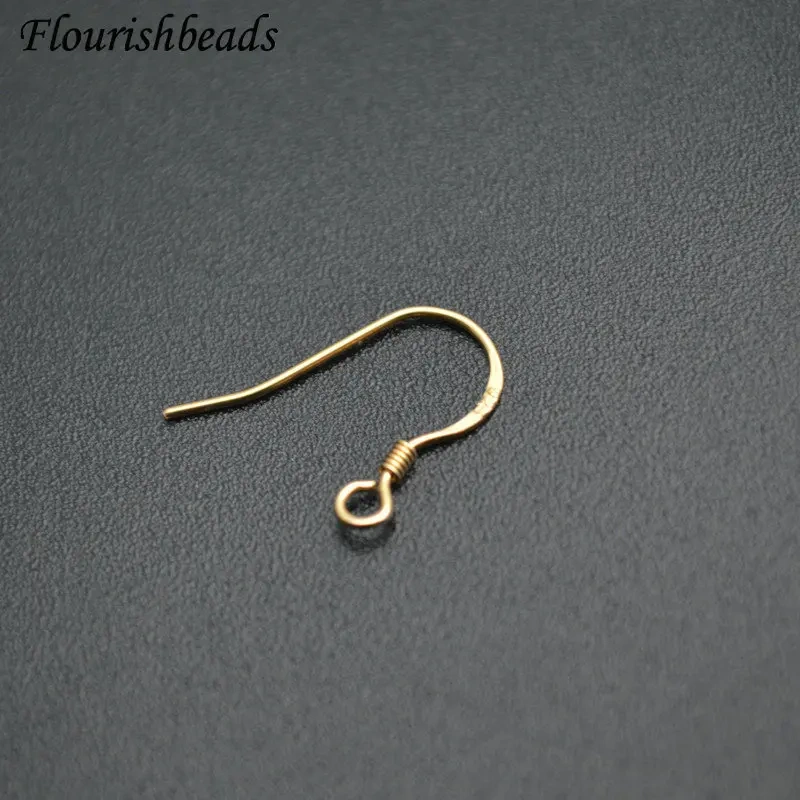 Real Gold / Real Silver Plating Metal Dangle Earrings Hooks DIY Woman Jewelry Findings 50pc Per Lot Wholesale