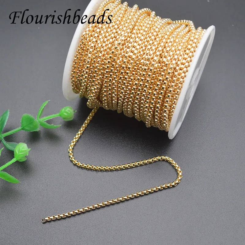 2.5mm 3mm Width Nickel Free Gold Color Chains for DIY Necklace Bracelet Jewelry Making 10Meter/lot