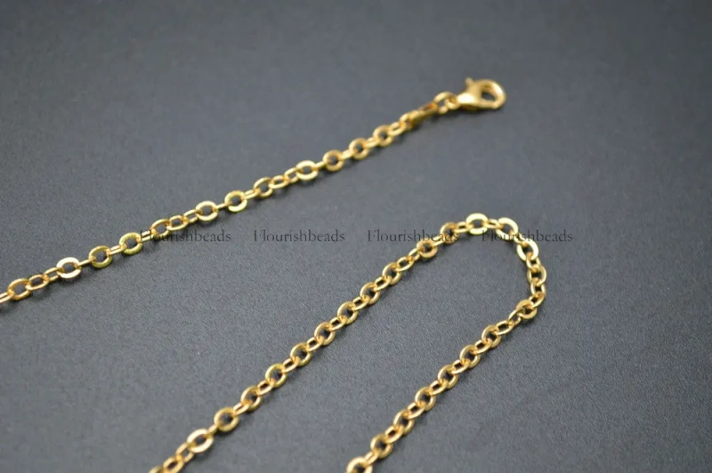 60cm Length Round Circle Long Necklace Chains Nickle Free Good Quality Gold Plating Jewelry Findings 10pc /lot