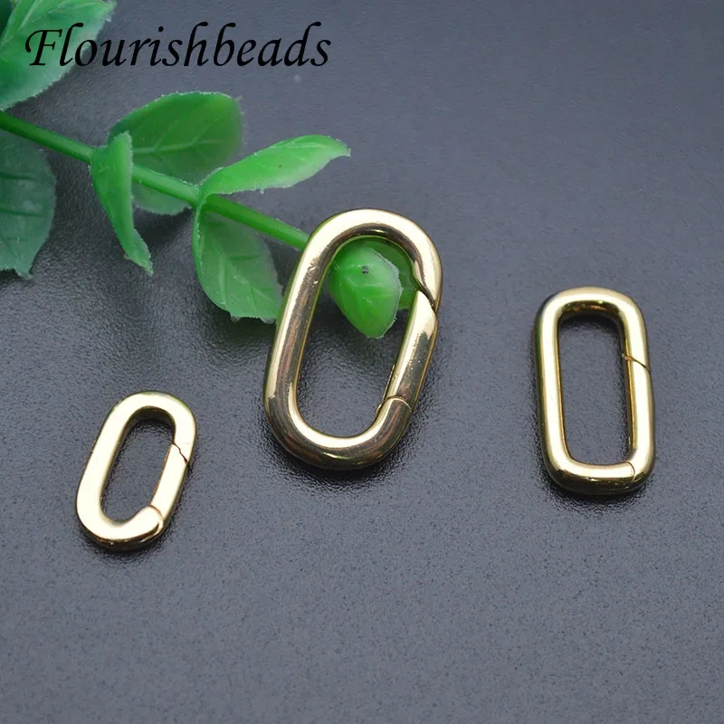 3 Size Gold Color Push Gate Lock Oval Carabiner Spring Clasps for DIY Hand Made Necklace Jewelry Making Accessories 10pcs/lot