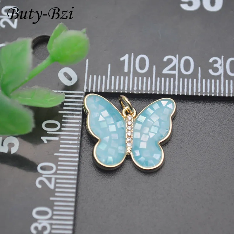 18x20mm Natural MOP Shell Bule Color Butterfly Charms Pendant DIY Necklace Bracelet Earrings for Jewelry Making 5pcs/lot