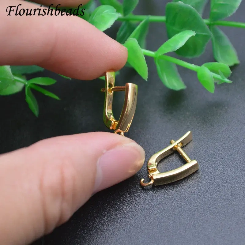 50pc/Lot Nickle Free Anti-rust Real Gold Plating Metal Earring Hooks Women DIY Jewelry Making Components High Quality Supplies