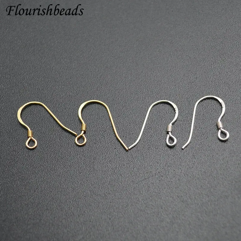 Real Gold / Real Silver Plating Metal Dangle Earrings Hooks DIY Woman Jewelry Findings 50pc Per Lot Wholesale