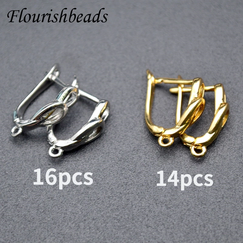 Nickle Free Anti-rust Real Gold Plating Metal Earring Hooks Women Jewelry Making Components 30pieces