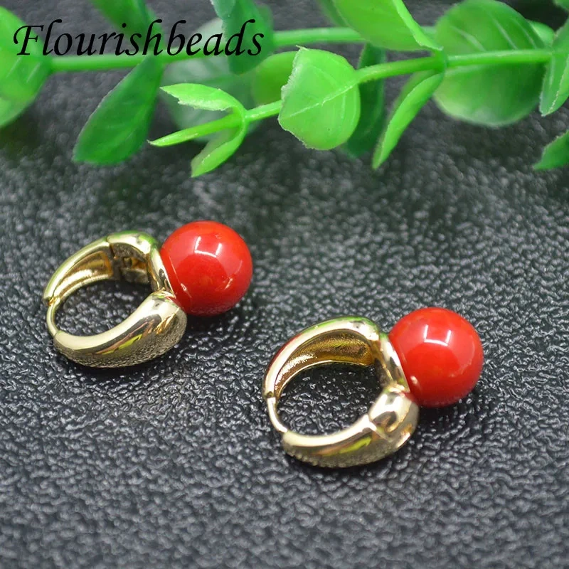 Fashion Jewelry Findings Gold Plating Round Earring Hooks Base Coral Earrings For Jewelry Making Supplies