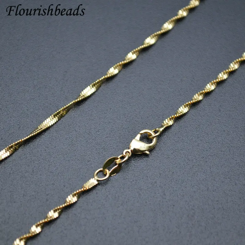 Gold Necklace Chain for Women Men Snake Link Ball Twist Curb Chains Fashion Jewelry Making Components 20strands