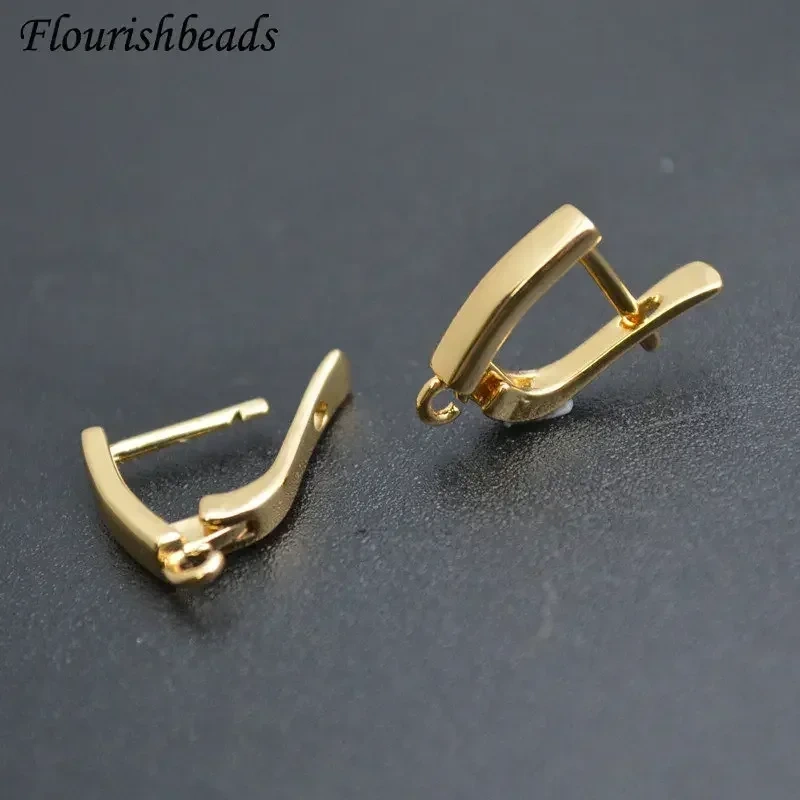 Nickle Free Anti-rust Real Gold Plating Metal Earring Hooks Women Jewelry Making Components 30pieces