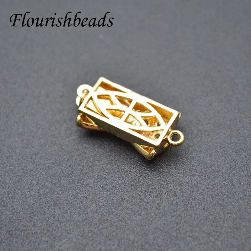 10pcs/lot Various Shape Real Gold Plating Box Clasps Connector CZ Beads Paved DIY for Necklace Bracelet Jewelry Making