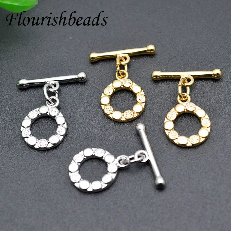 Wholesale 10 Sets Gold Plating One-piece Toggle Clasps Connectors for Bracelet Necklace Chunky OT Clasp DIY Jewelry Making