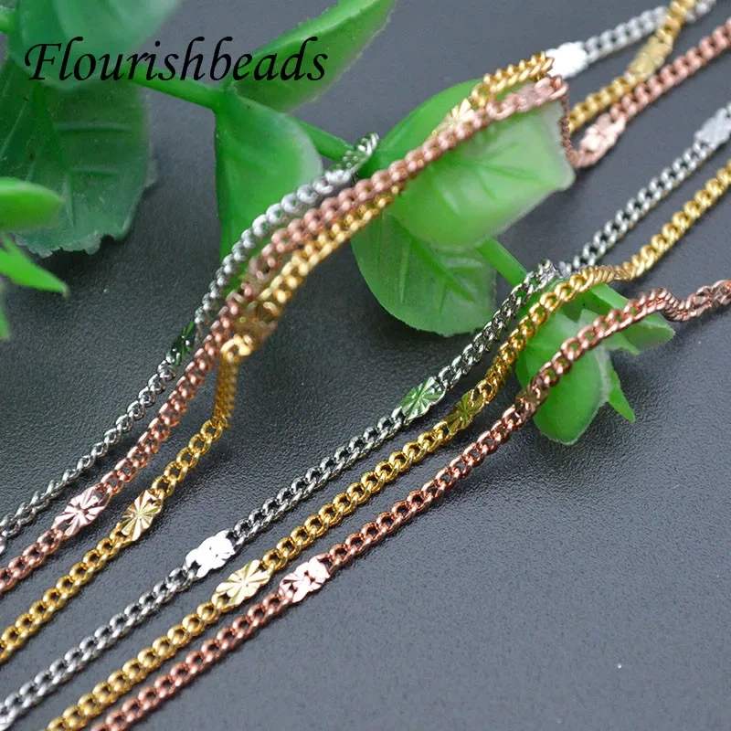 Wholesale Real Gold Plated  Chains for Women Men Chain Link Fashion Necklace Jewelry Making Parts 30 Strands/lot