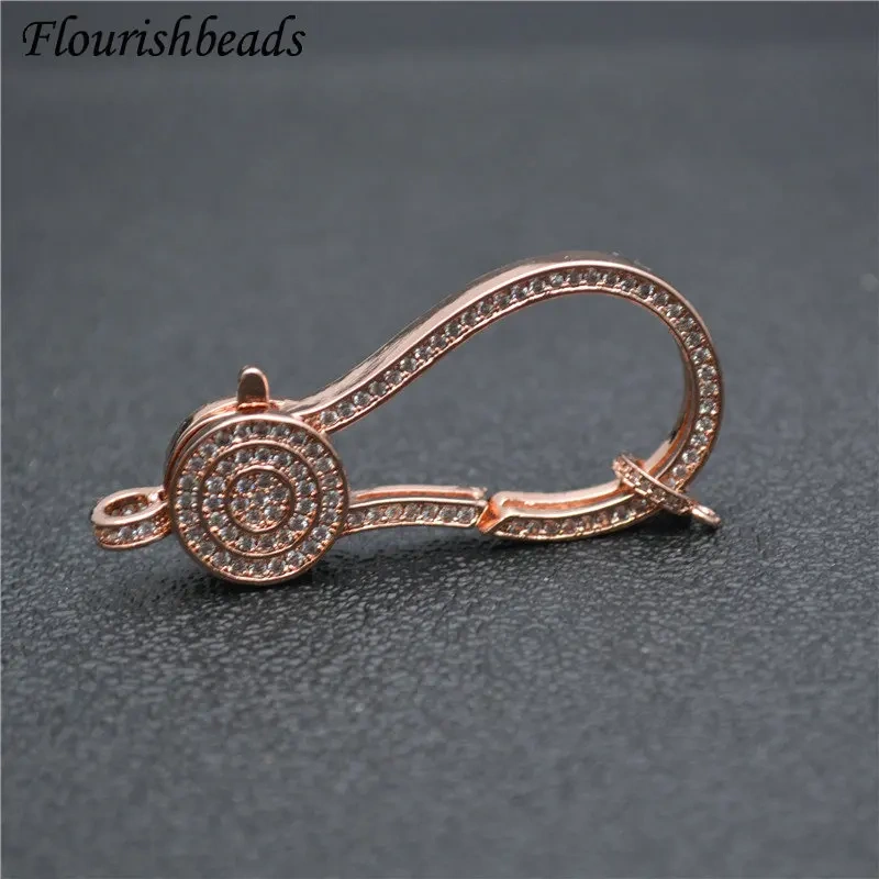 50mm Big Size Lobster Clasps  Fasteners DIY Jewelry Makings Necklace Bracelet Chain Accessory Supplies CZ Zircon Beads