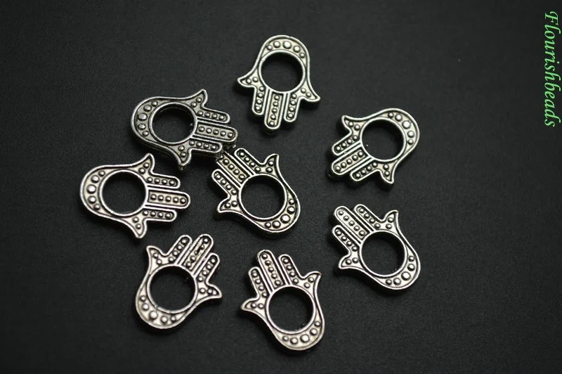 Jewelry Findings 12x16mm Metal Alloy Hand Charms fit Fashion Necklace or Bracelets Making