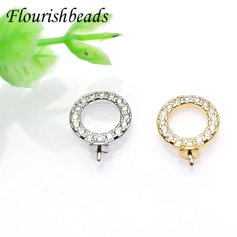 30pcs High Quality Paved Rhinestone Earring Connector with Pin Fit Beads DIY Earrings Luxury Jewelry Making Components