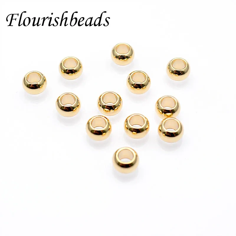 Wholesale 200pcs Jewelry Findings Diy 3mm Hole Gold Round Metal Beads Smooth Ball Spacer Loose Beads for Jewelry Making
