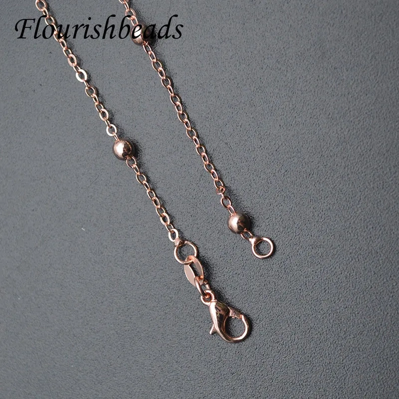 Wholesale Quality Gold Rhodium Plating Beads Ball Chain Link Necklace Chains 45cm length for Jewelry Making Supplier 30pcs/lot
