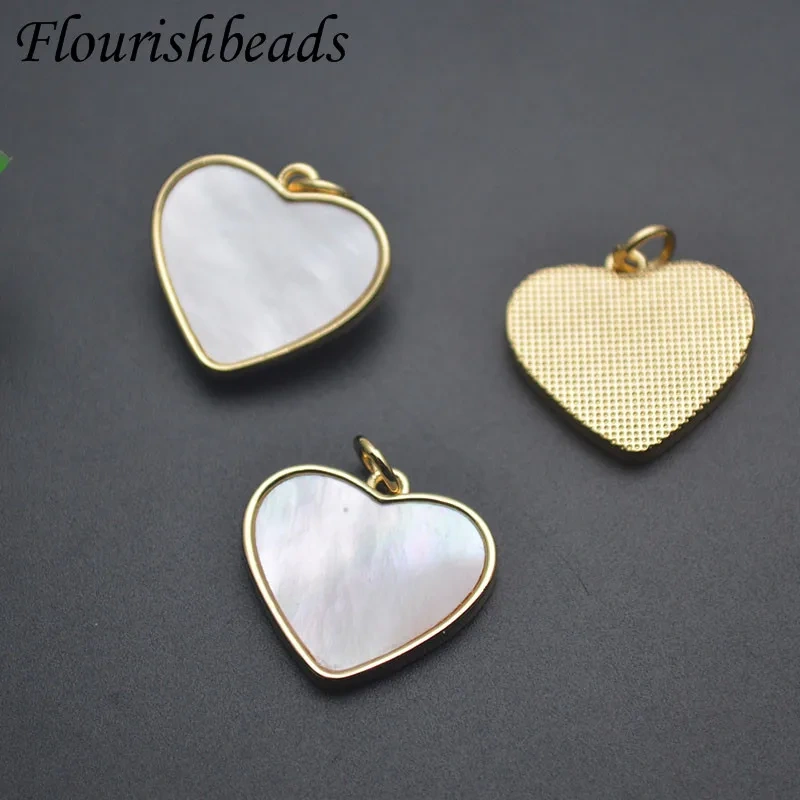 Natural Mother of Pearl White Color Shell Heart Shape Pendant Charms for Jewelry Making DIY Bracelet Necklace