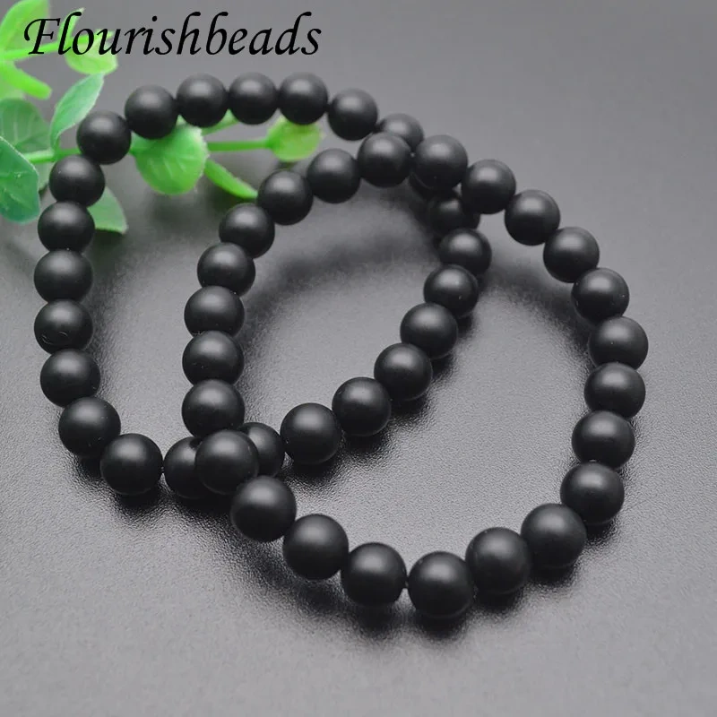 8mm Natural Matte Black Onyx Bracelet Round Beads Bracelet for Men Jewelry Gift 10pcs/lot