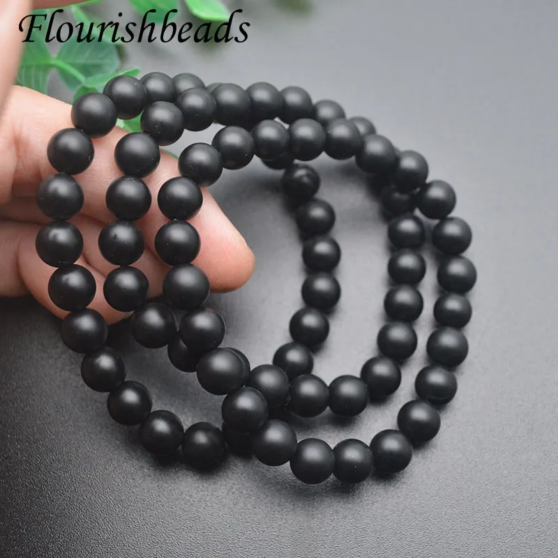 8mm Natural Matte Black Onyx Bracelet Round Beads Bracelet for Men Jewelry Gift 10pcs/lot