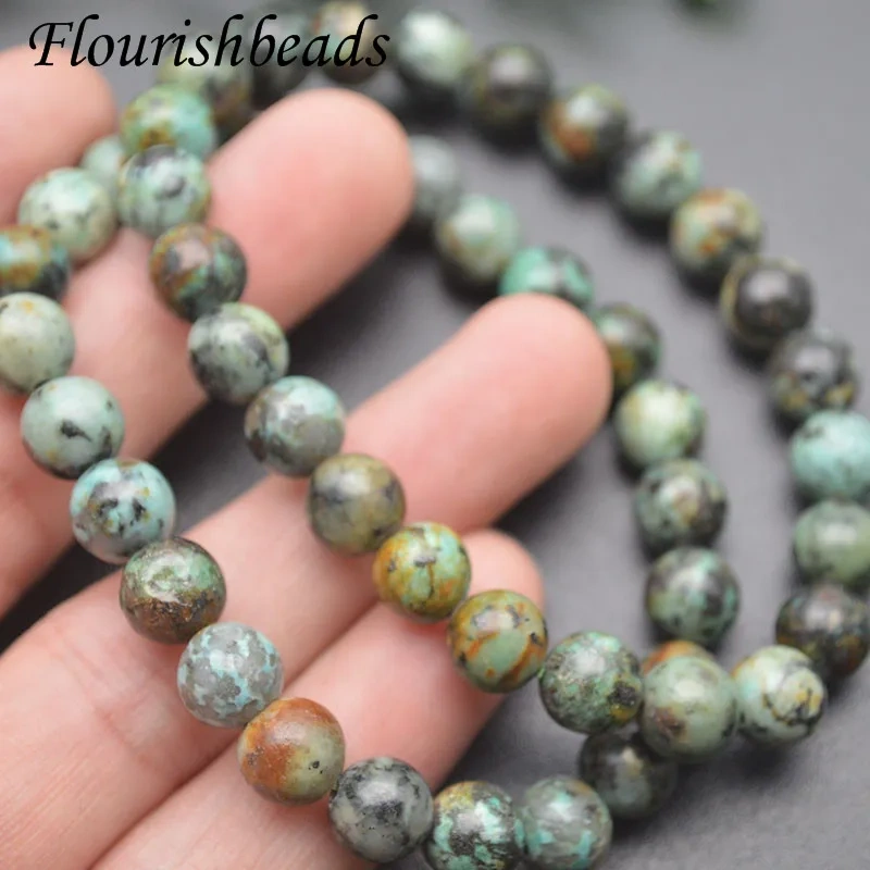 Round Crystal African Turquoise Natural Stone Stretched Beaded Elastic Rope Bracelet for Women Dia 8mm Wholesale Price