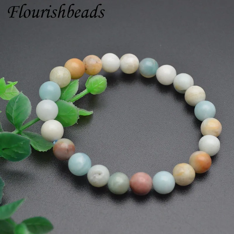 Natural Mix Amazonite Stone 8mm Round Beads Strand Bracelet jewelry