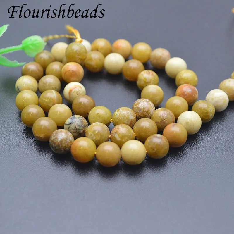 Natural Stone Beads 6/8/10mm Yellow Opal Round Beads for Jewelry Making Diy Bracelet