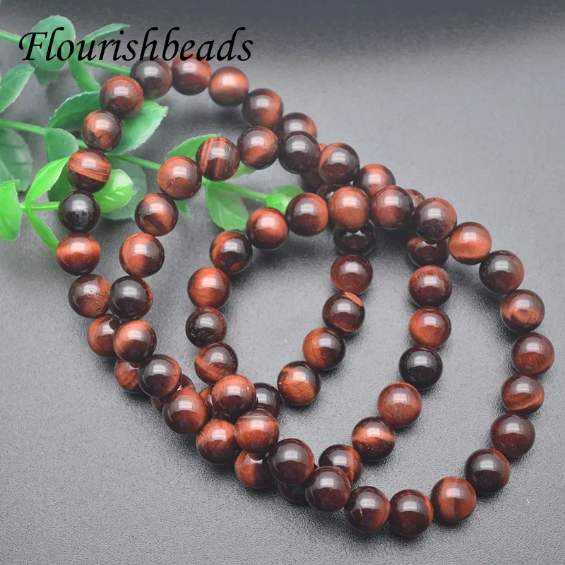 5pcs Natural Red Tiger Eye Stone Bracelet Buddhist Reddish Brown Rosary Men and Women Yoga Jewelry Gift