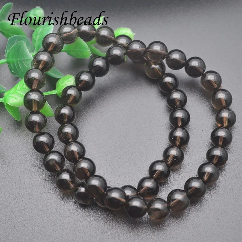 Lizhu Natural Smoky Quartzs Bracelet 8mm Round Beads Men Women Bracelet Healing Energy Lucky Jewelry Gift 5pcs/lot