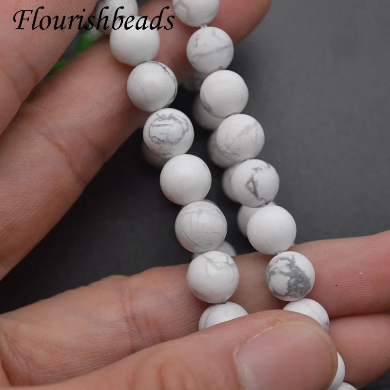 Bracelet 8mm White Natural Stone Simple Women Men Elastic Strand Bracelets Meditation Prayer Jewelry Friend Gift