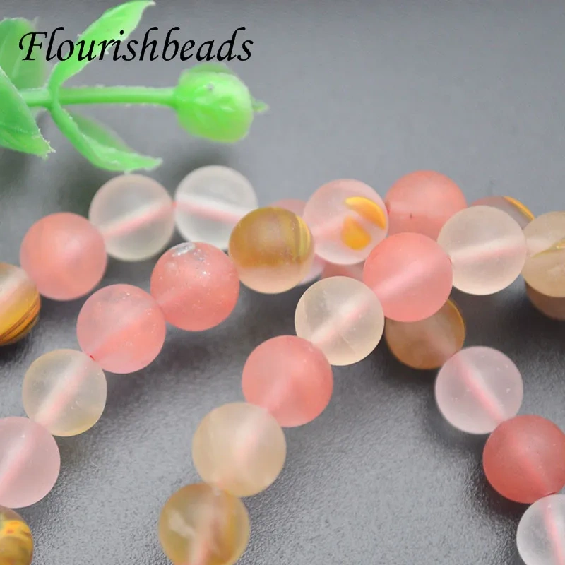 Wholesale 10pcs Round Matte Natural Cherry Quartz Bracelet  for Women Gift Dia 8mm